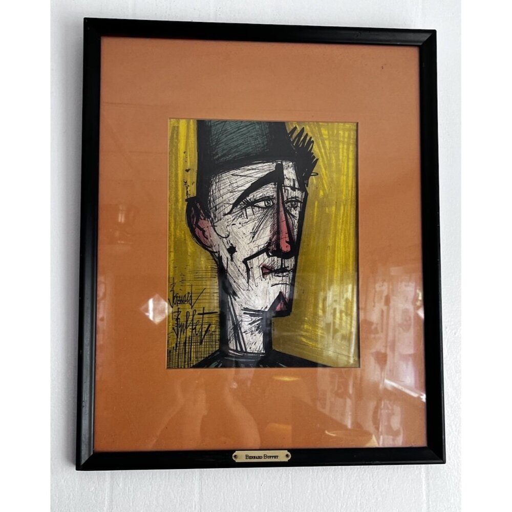 BERNARD BUFFET MCM Lithograph Jo Jo Clown Gallery Plaque Numbered On Reverse